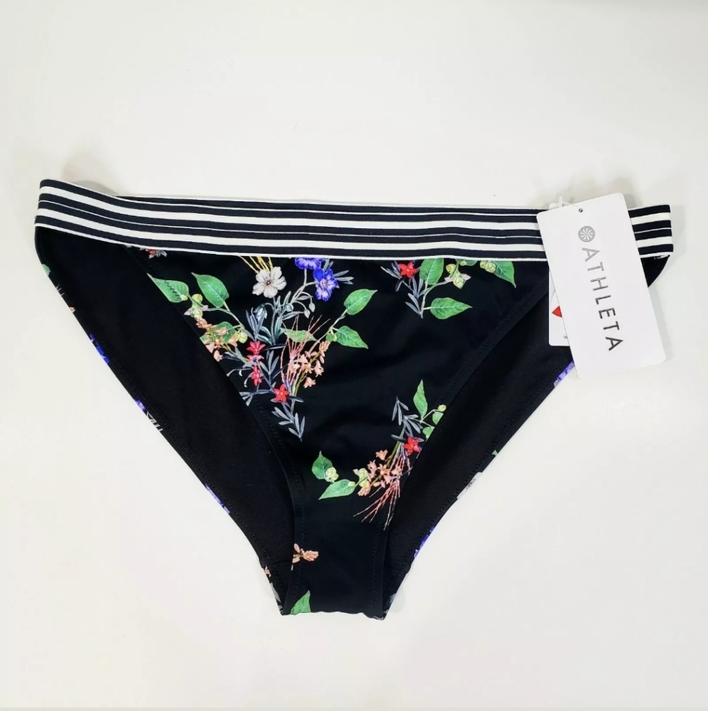 Athleta Black Floral Bikini Bottom